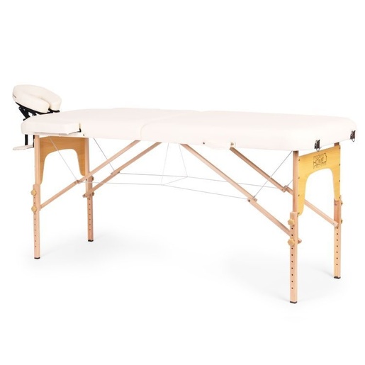 ModernHome Drveni masažni i rehabilitacioni sto, 2-sekcioni, sklopivi u kofer + torba - BM2524-CR