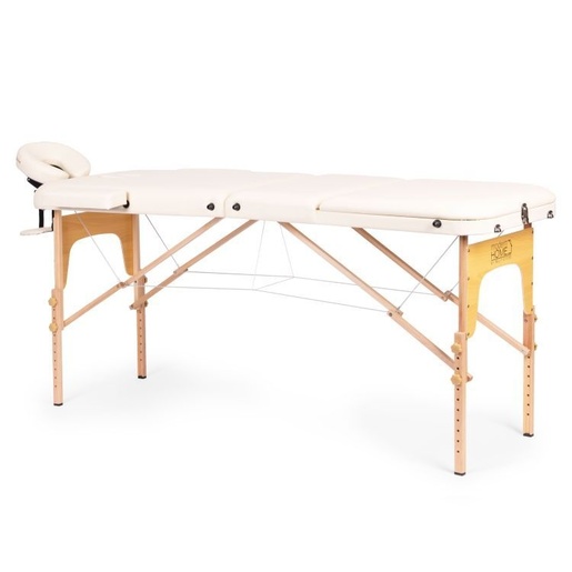 ModernHome Drveni masažni i rehabilitacioni sto, 3-sekcioni, sklopivi u kofer + torba - BM3524-CR