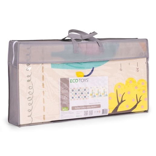 ECO TOYS Edukativna podloga za igru sa dva lica, sklopiva sa torbom 200X150 ECOEVA022
