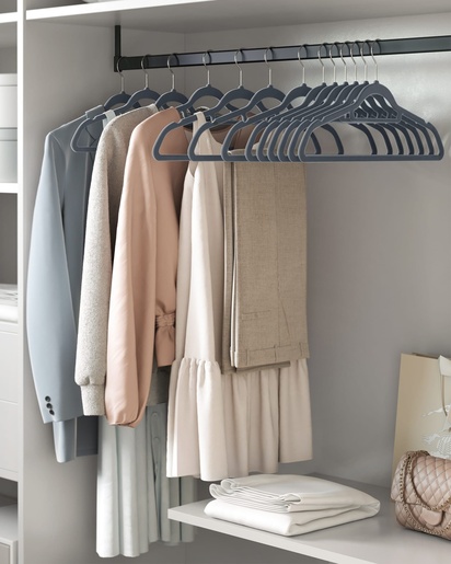 OSKAR Sivi velur vešalice 20 kom - CRF20VX 2350_1