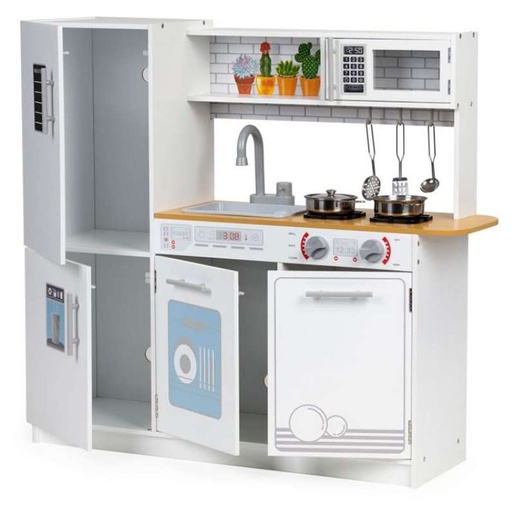 ECO TOYS DRVENA DEČIJA KUHINJA LED SVETLO+SAKSIJE PLK553