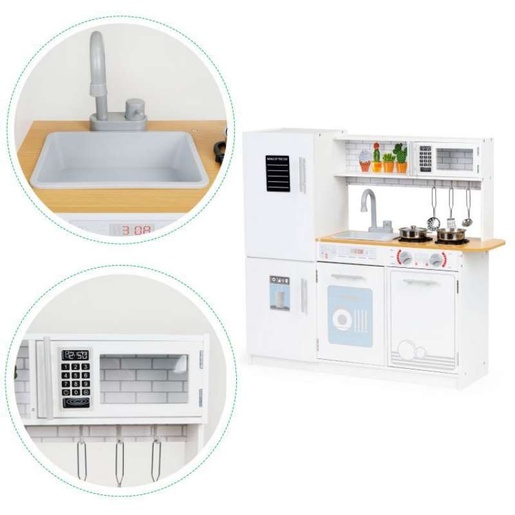 ECO TOYS DRVENA DEČIJA KUHINJA LED SVETLO+SAKSIJE PLK553