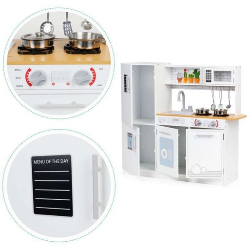 ECO TOYS DRVENA DEČIJA KUHINJA LED SVETLO+SAKSIJE PLK553