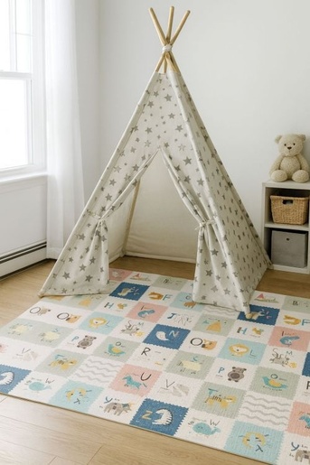 ECO TOYS Edukativna podloga za igru sa dva lica, sklopiva sa torbom 200X180 ECOEVA023