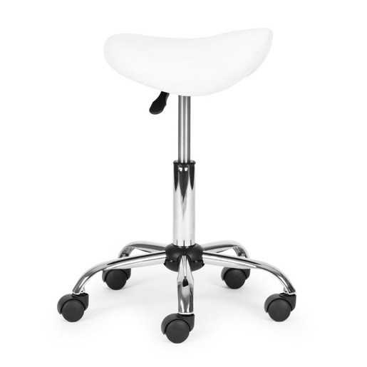 ModernHome Rotirajuća stolica u obliku sedla, kozmetilka i medicinska. podesiva, bela - BC004-W