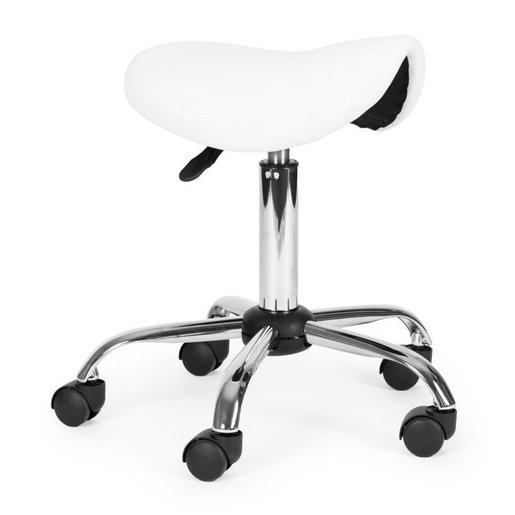 ModernHome Rotirajuća stolica u obliku sedla, kozmetilka i medicinska. podesiva, bela - BC004-W