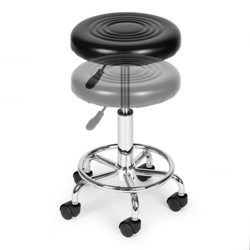 ModernHome Rotirajuća stolica, kozmetička i medicinska, podesiva, crna - BC007-2-BC