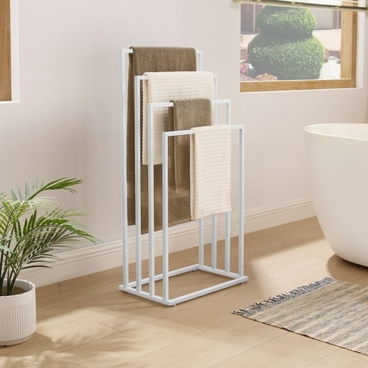 OSKAR Držač za peškire sa 4 šipke beli model_2818_1