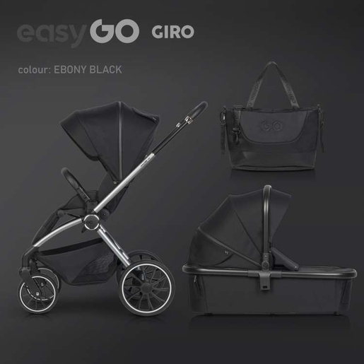 EURO CART EASY GO GIRO 2U1 KOLICA ZA BEBE EBONY BLACK W/EA/GIRO/EB
