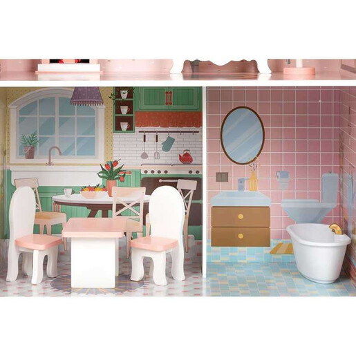 ECO TOYS VELIKA DRVENA KUCICA ZA LUTKE D8112