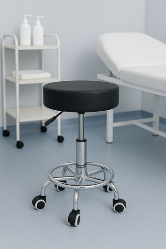 ModernHome Rotirajuća stolica, kozmetička i medicinska, podesiva, crna - BC007-1-BC