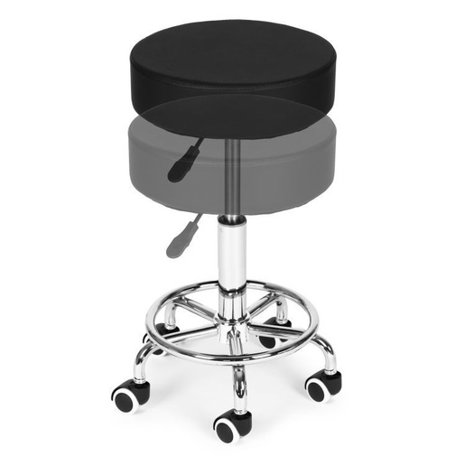 ModernHome Rotirajuća stolica, kozmetička i medicinska, podesiva, crna - BC007-1-BC
