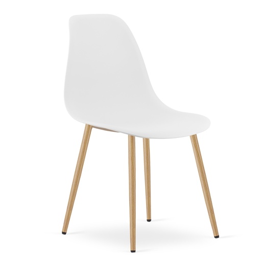 OSKAR Stolice WAT bele, nogare imitacija drveta, set od 4 komada 4053_4-WAT