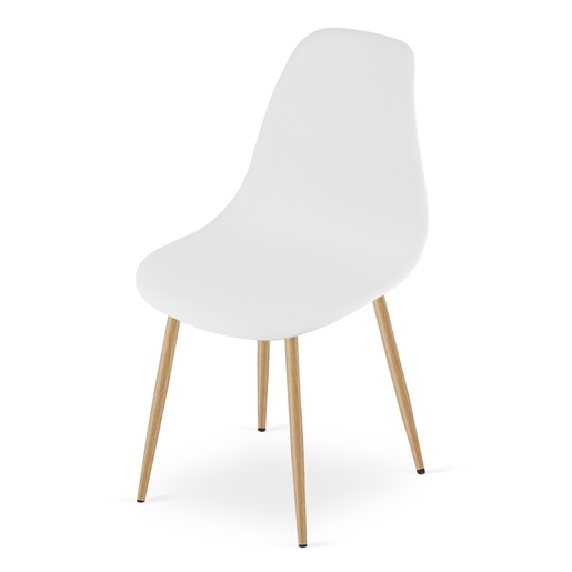 OSKAR Stolice WAT bele, nogare imitacija drveta, set od 4 komada 4053_4-WAT