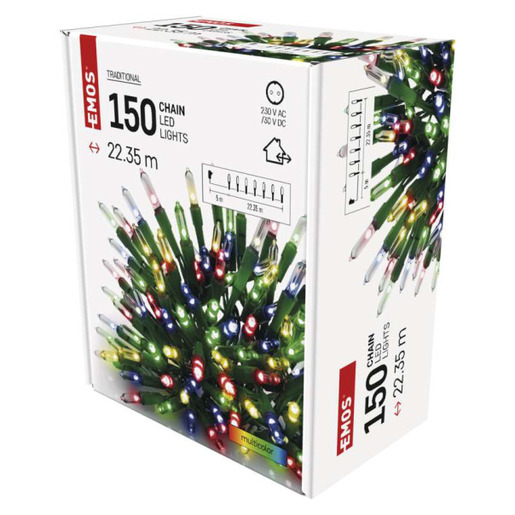 EMOS LED svetlosni lanac - tradicional, 150 LED, 223 m