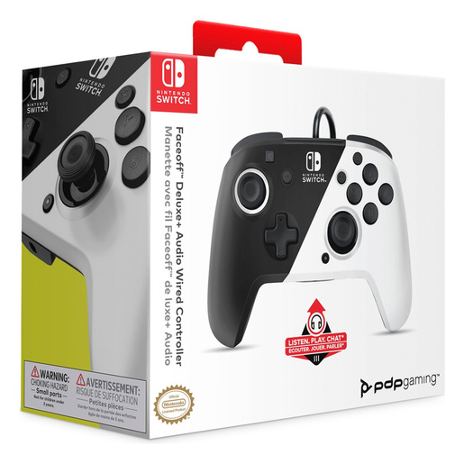 Nintendo Switch Faceoff Deluxe Controller + Audio - Black & White