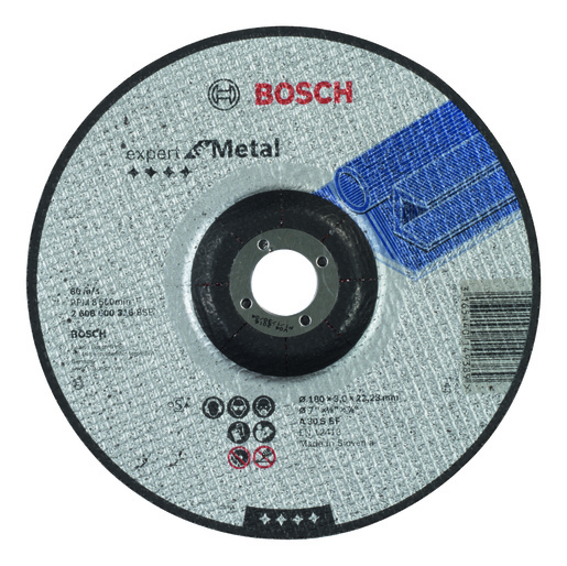 BOSCH Rezne ploče Expert for Metal s udubljenim središtem prečnika 22,23 mm, za velike ugaone brusilice 2608600316