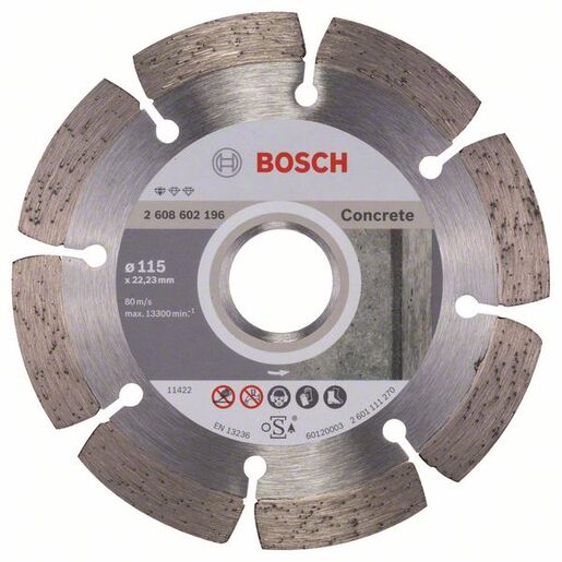 BOSCH Dijamantna rezna ploča Standard for Concrete 115x22,23x1,6x10 mm 2608602196