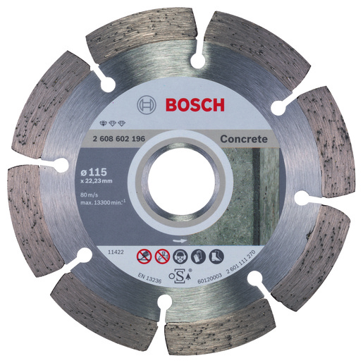 BOSCH Dijamantna rezna ploča Standard for Concrete 115x22,23x1,6x10 mm 2608602196