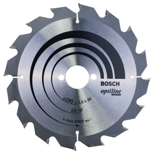 BOSCH List kružne testere Optiline Wood 190x30x2,0/1,3 mm, 16Z ATB 2608641184