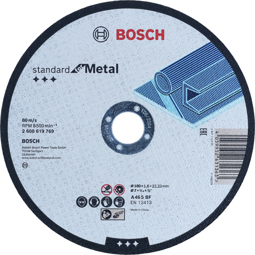 BOSCH Rezne ploče Standard for Metal s ravnim središtem prečnika 22,23 mm, za velike ugaone brusilice 2608619769