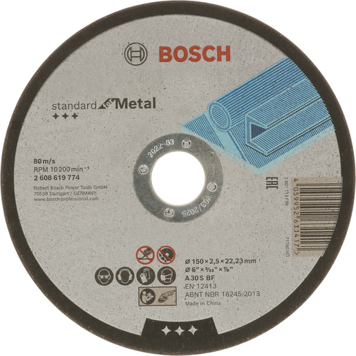 BOSCH Rezne ploče Standard for Metal s ravnim središtem prečnika 22,23 mm, za male ugaone brusilice 2608619774