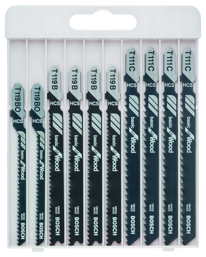 BOSCH Set od 10 listova ubodne testere Basic for Wood s T-prihvatom, za drvo 2607010629