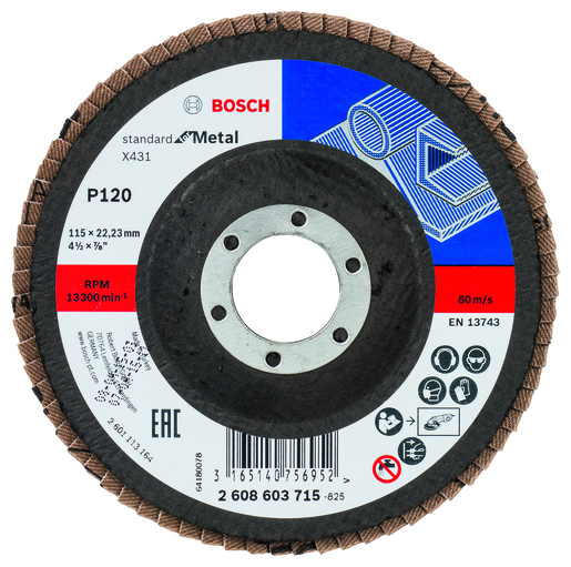 BOSCH lamelni brusni diskovi X431 Standard for Metal, ravna verzija 2608603715
