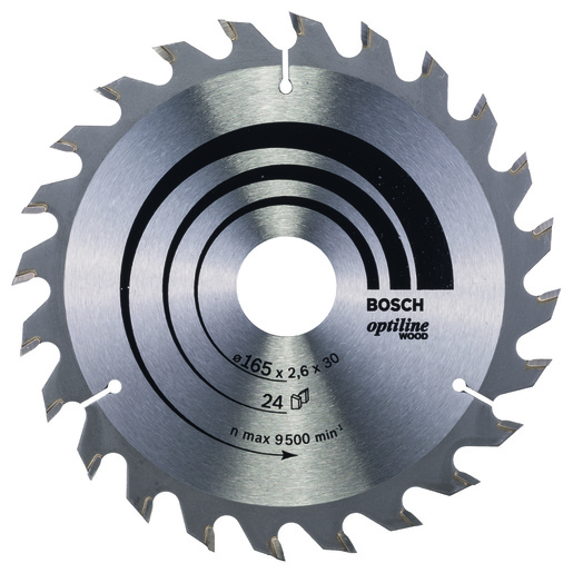 BOSCH List kružne testere Optiline Wood 165x2,6 / 1,6x30 / 20 mm, Z=24, ATB 2608640602