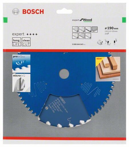 BOSCH List kružne testere Expert For Wood 190x30x2,6/1,6 mm, 24Z ATB 2608644047