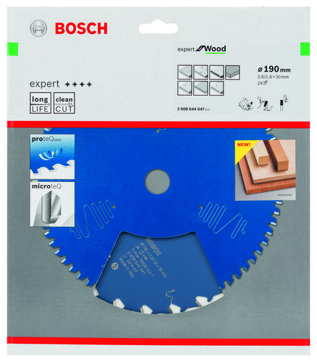 BOSCH List kružne testere Expert For Wood 190x30x2,6/1,6 mm, 24Z ATB 2608644047