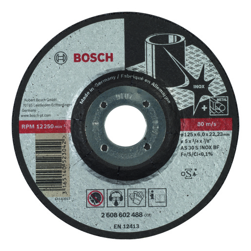 BOSCH Brusne ploče Expert for Inox s udubljenim središtem prečnika 22,23 mm, za male ugaone brusilice 2608602488
