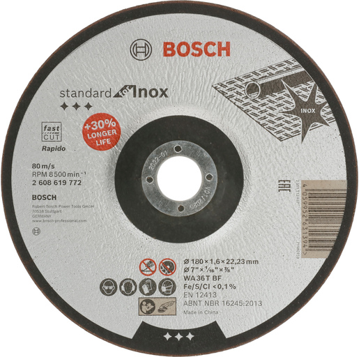 BOSCH Rezne ploče Standard for Inox s udubljenim središtem 2608619772