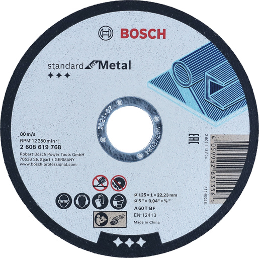 BOSCH Rezne ploče Standard for Metal s ravnim središtem prečnika 22,23 mm, za male ugaone brusilice 2608619768
