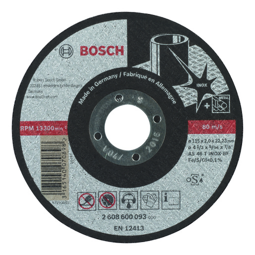 BOSCH Rezne ploče Expert for Inox s ravnim središtem prečnika 22,23 mm, za male ugaone brusilice 2608600093