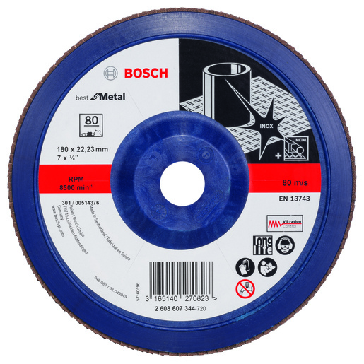 BOSCH lamelni brusni diskovi X571 Best for Metal, ravna verzija, plastični, za velike ugaone brusilice 2608607344
