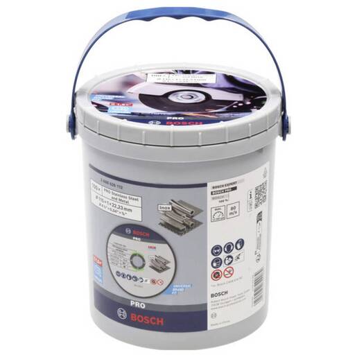 BOSCH lijepljena rezna ploča PRO Stainless Steel and Metal 115 x 1 x 22,23 mm, ravna, 100 kom u kantici 2608626112