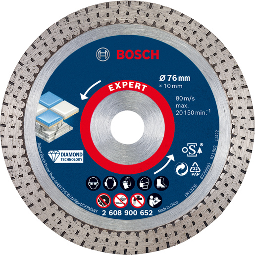 BOSCH dijamantske rezne ploče EXPERT HardCeramic, 76 mm 2608900652