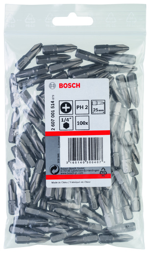 BOSCH Bit odvrtača Extra-Hart PH 2, 25 mm 2607001514