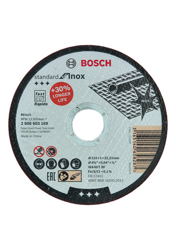 BOSCH Standard for Inox 115x1x22.23 mm rezna ploča ravna 2608603169
