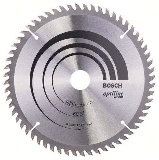 BOSCH List kružne testere Optiline Wood 235x2,8 / 1,8x30 / 25 mm, Z=60, ATB 2608641192