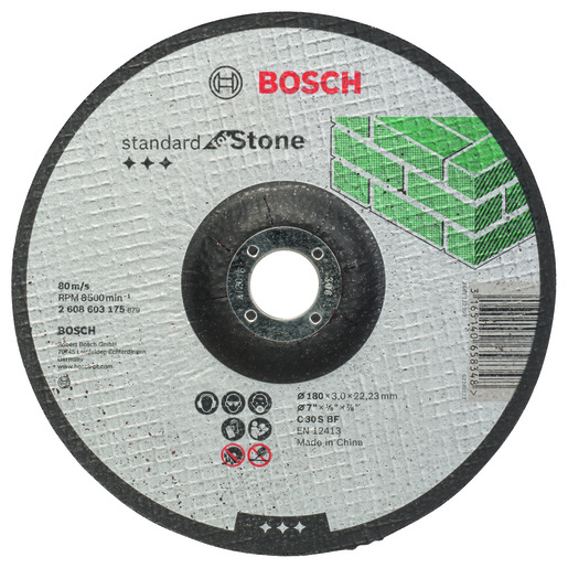 BOSCH Rezne ploče Standard for Stone s udubljenim središtem prečnika 22,23 mm, za velike ugaone brusilice 2608603175