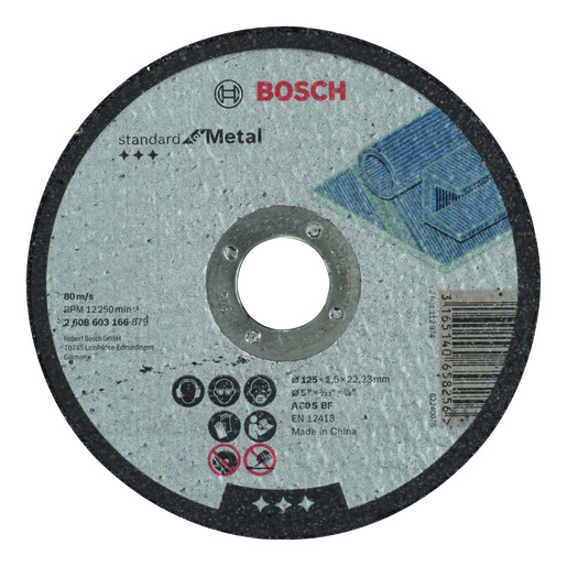BOSCH Rezne ploče Standard for Metal s ravnim središtem prečnika 22,23 mm, za male ugaone brusilice 2608603166