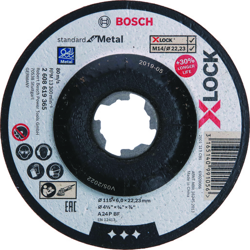 BOSCH Brusne ploče s udubljenim središtem Standard for Metal X-LOCK 2608619365