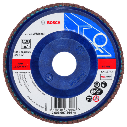 BOSCH lamelni brusni diskovi X551 Expert for Metal, ravna verzija, plastika 2608607364