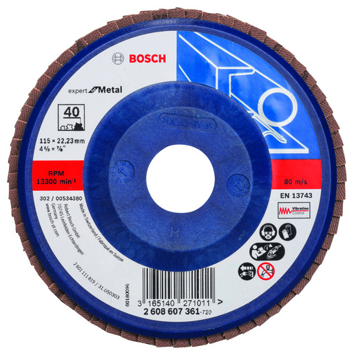 BOSCH lamelni brusni diskovi X551 Expert for Metal, ravna verzija, plastika 2608607361