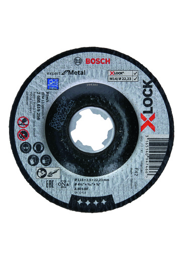 BOSCH Rezne ploče Expert for Metal X-LOCK s udubljenim središtem 2608619256
