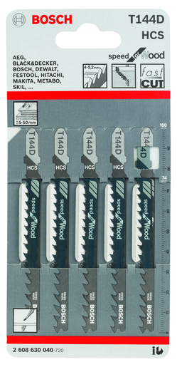 BOSCH List ubodne testere T 144 D, ravni rez, Speed for Wood, 100 mm 2608630040