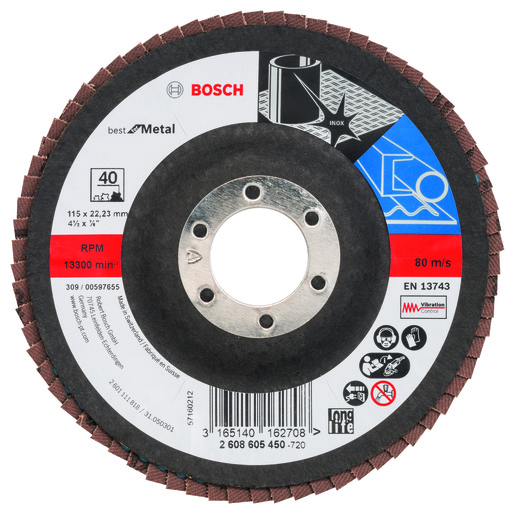 BOSCH lamelni brusni diskovi X571 Best for Metal, ravna verzija za male ugaone brusilice 2608605450