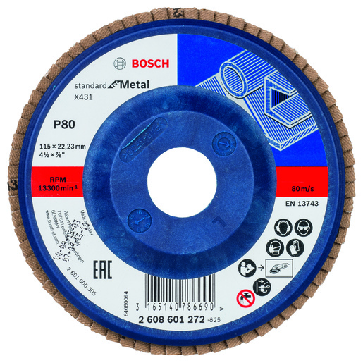 BOSCH lamelni brusni diskovi X431 Standard for Metal, ravna verzija 2608601272